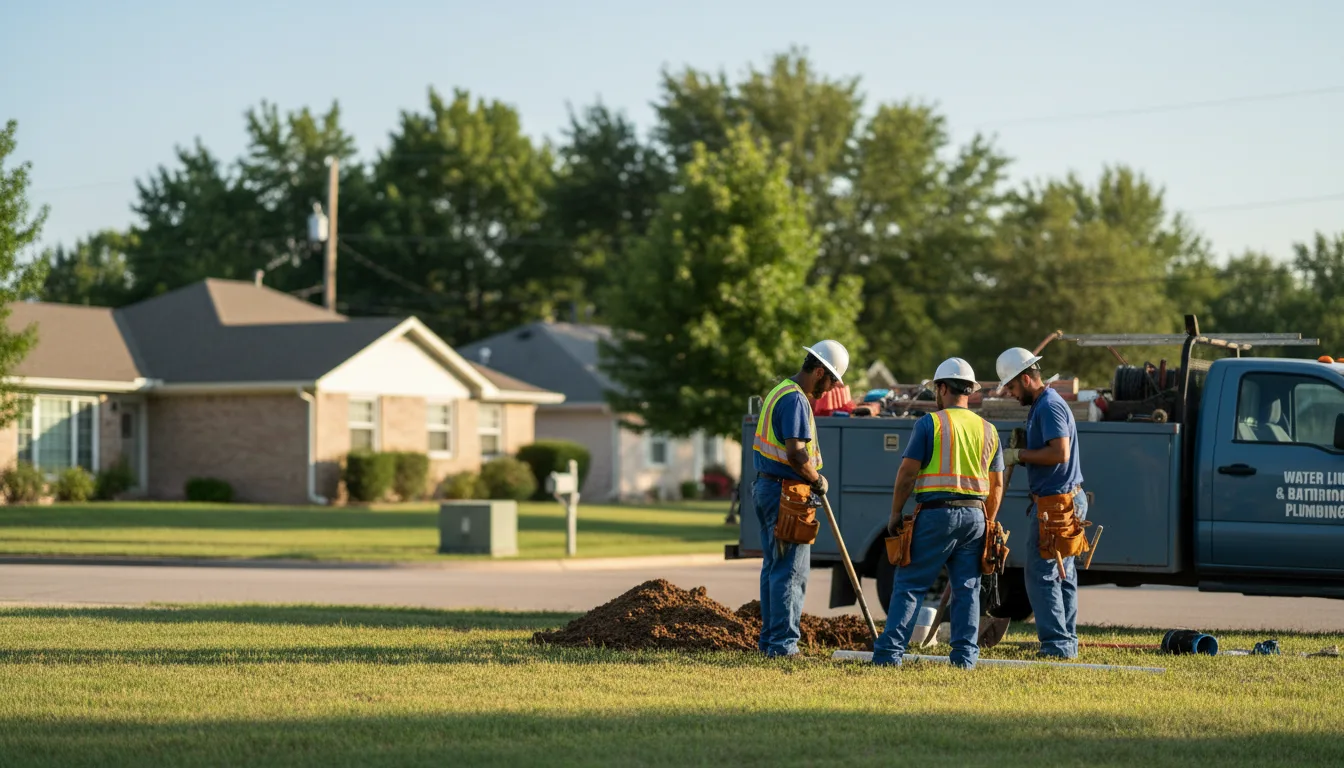 Residential water line and bathroom plumbing service in Gage, OK